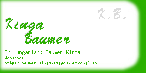 kinga baumer business card